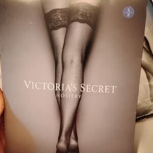 Victoria's Secret  Blue Lace Top Fishnet Thigh Highs